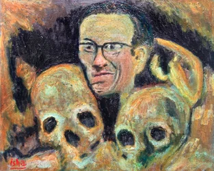 Crumb Skulls (hołd dla R. Crumba), 2019 (olej na płótnie)