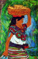 Mayan Banana Woman, , 2019, olej na płótnie