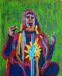 Szaman ii 1, 2019 (olej na płótnie)