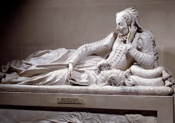 Pomnik nagrobny: Grób sympatii Jeanne Valentine Balbiani (1518-1572), żony kardynała Rene de Birague (1506-1583), kanclerza Francji. Marmurowa rzeźba Germaina Pilona (1535 - 1590), ok. 1573. Paryż, Musee Du Louvre