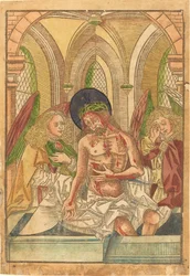 Chrystus w grobie z dwoma aniołami