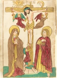 Chrystus na krzyżu z aniołami