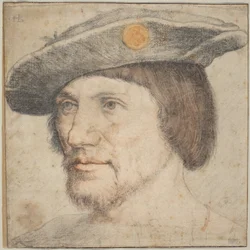 Portret mężczyzny noszącego kapelusz z medalionem