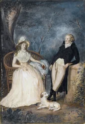Charlotte von Stein i Johann Wolfgang von Goethe w rozmowie, druga połowa XVIII wieku
