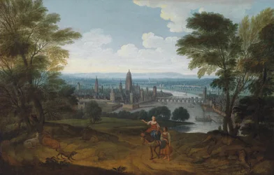 Widok na Frankfurt nad Menem od zachodu, XVIII w.