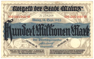 Banknot 100 milionów marek, 1923