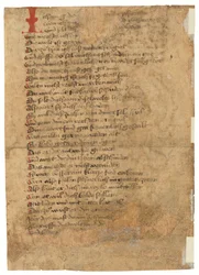 Liść z Das Spiegelbuch, w języku średnio-wysoko-niemieckim, Wschodnia Szwabia, prawdopodobnie Augsburg, ok. 1470 r. (tusz na papierze)