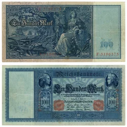 Banknot stumark, 1910 (odwrócony i odwrócony)