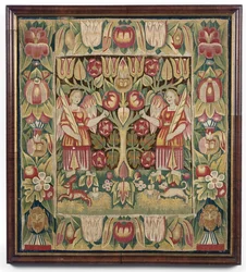 Poszewka alegoryczna z gobelinem, Niemcy Północne, prawdopodobnie Hamburg, ok.1600-50