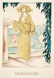 Am Brunnen, strój autorstwa Johanny Marbach, ze Stylu, wyd. 1922 (druk pochoir)