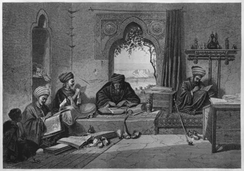 Biuro w Girgeh, z LEgypte Georga Moritza Ebersa (1837-98), 188 (rycina bw)