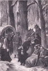 Biwak na śniegu, Cassells History of the War between France and Germany wydana przez Cassell and Company Limited, c.1890 (lito)