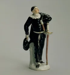 Kapitan z serii Commedia dellArte autorstwa Wenzel Neu (zm. 1774), dla Fabryki Kloster-Veilsdorf, 1764-5 (porcelana)