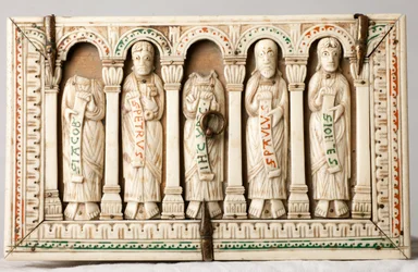 Skarb katedry (Trésor de la Cathédrale). Relikwiarz. Drewno i kość słoniowa. Kolonia, Niemcy. ok. 1150.