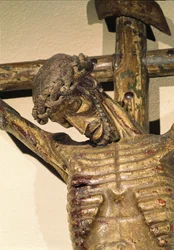 Chrystus na krzyżu, zwany Le Devot Christ, 1307 (drewno) (detal)
