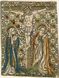 Chrystus na krzyżu z Maryją i św. Janem, ok. 1460 (metaloplastyka)