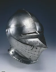 Hełm zamknięty, ok. 1510-1530 (stal z czarną farbą)