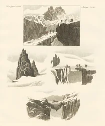 O wejściu na Mount Blanc (kolorowy grawerunek)