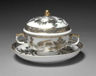 Miska i półmisek nakryty, producent Fabryka Porcelany Miśni, Niemcy, 1730-1740