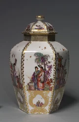 Wazon kryty, producent Fabryka Porcelany Miśni, Niemcy, ok. 1728-1730