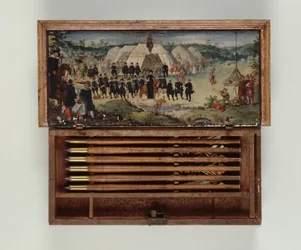 Pudełko na bełty do kuszy należące do księcia Otto von Hesse, 1615 (drewno malowane) (zob. też 312140-312143)