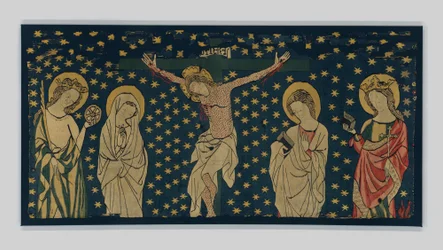 Ukrzyżowanie, wykonane w Konstancji, ok. 1325–50 (len, wełna i jedwab)