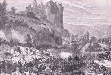 Obrona Chateaudun, Cassells History of the War między Francją a Niemcami opublikowana przez Cassell and Company Limited, c.1890 (lito)