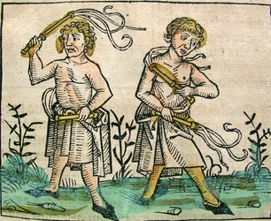 Biczownicy, opublikowana w Kronice Norymberskiej, 1493