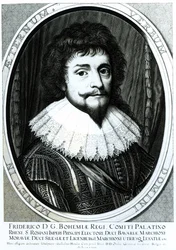 Fryderyk V (1596-1632), król Czech, elektor palatyn Renu, ryty przez Willema Hondiusa (ok. 1597-ok. 1660), 1633