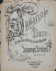 Frontyspis Tańców Węgierskich (Taniec Węgierski) Johannesa Brahmsa (1833-1897)