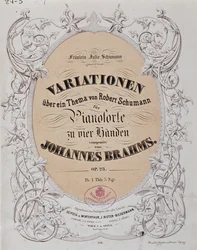 Frontyspis „Wariacje na temat Roberta Schumanna” (op. 23) Johannesa Brahmsa (1833-1897)
