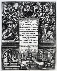 Frontyspis do „O pochodzeniu i historii typografii” Bernardusa Mallinckrodta, 1634