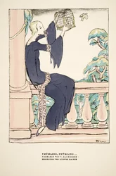 "Frühling, Frühling", reklama Tea Dress autorstwa V. Manheimera, ze Styl, wyd. 1922 (druk pochoir)