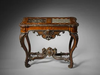 Stół do gier, Moguncja, ok. 1735 (intarsja z drewna i kości słoniowej)