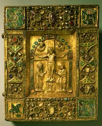 Okładka ewangelii, ottońska, Niemcy, XI w. (złoto, emalia i kamienie półszlachetne)