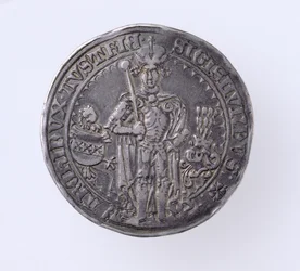 Guildiner (taler) Zygmunta (1439-96) Hrabia Tirol, Hall Mint, 1486 (awers) (srebro) (odwrotność patrz 168059)