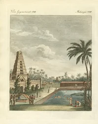 Ciekawostki hinduskie (kolorowy grawerunek)