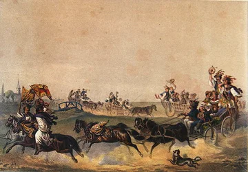 Węgierska procesja ślubna, ok. 1855 (kolor lito)