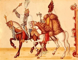 Szlachta węgierska na dworze osmańskim pod koniec XVI wieku (akwarela na papierze)