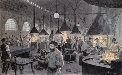 Nabrzeże Cesarskie w Kilonii, Niemcy, ok. 1900
