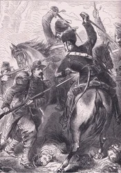 W bitwie pod Dreux, Cassells History of the War between France and Germany opublikowany przez Cassell and Company Limited, c.1890 (lito)