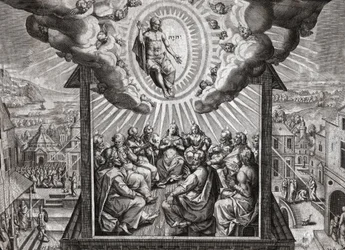 Jezus Chrystus i apostołowie. (rytownictwo