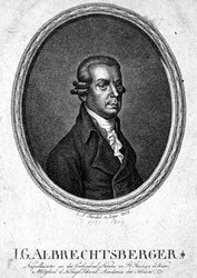 Johann Georg Albrechtsberger (1736-1809) rytowany przez C.F. Riedel