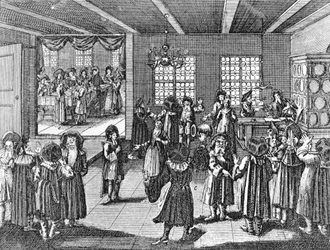 Ketuba autorstwa Georga Puschnera z ceremonii żydowskiej Kirchnera, 1726