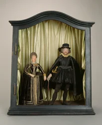 Landgraf Moritz z Hesji i Juliana z Nassau-Siegen, 1600-25 (wosk, jedwab, wełna, szkło i drewno)