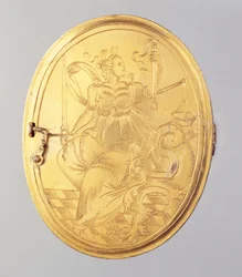 Medalion z woskowym miniaturowym portretem Landgrafa Wilhelma IV (srebro pozłacane) (patrz także 312102 i 312134)