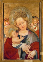 Madonna z kwiatem groszku (tempera na drewnie)