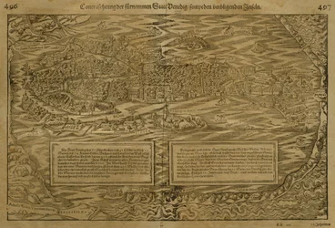Mapa Wenecji, autorstwa Sebastiana Munstera (1488-1552) opublikowana w Bazylei, ok. 1560