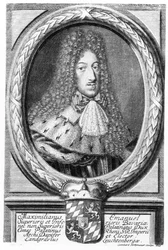 Maksymilian II Emanuel (1662-1726), sztychowany przez Leonarda II Heckenauera (165060-c.1704)