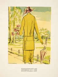 "Morgenpromenade", reklama odzieży L. Angera, ze Stylu, wyd. 1922 (druk pochoir)